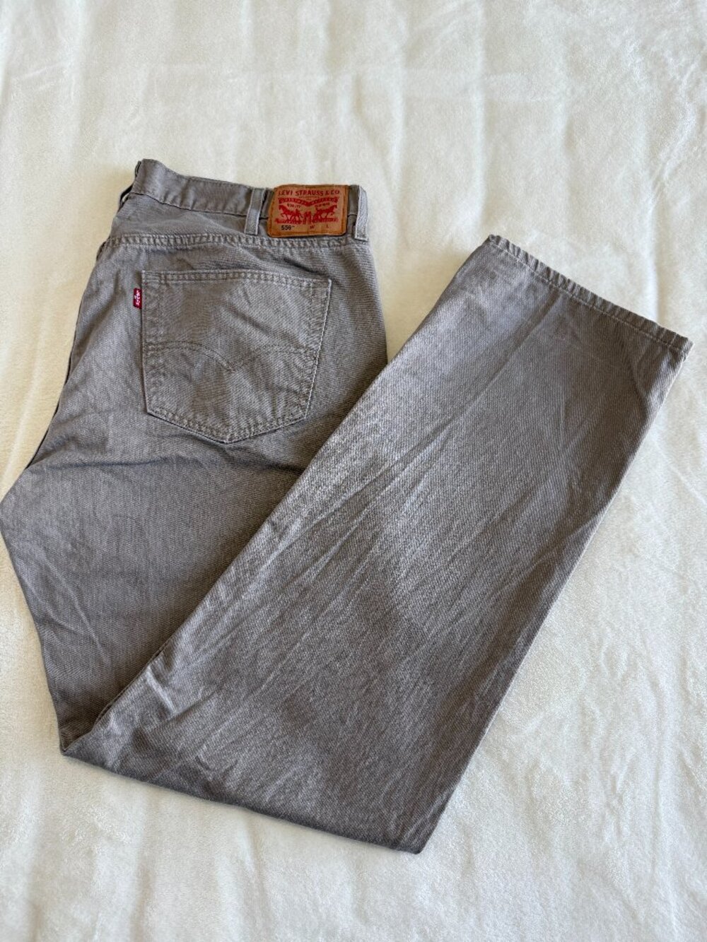 Levi's 559 Relaxed Straight Jeans Men's 42x32 Taupe Khaki Denim Pants